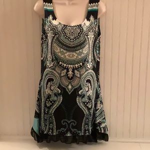 NEW Printed tunic w/sequins